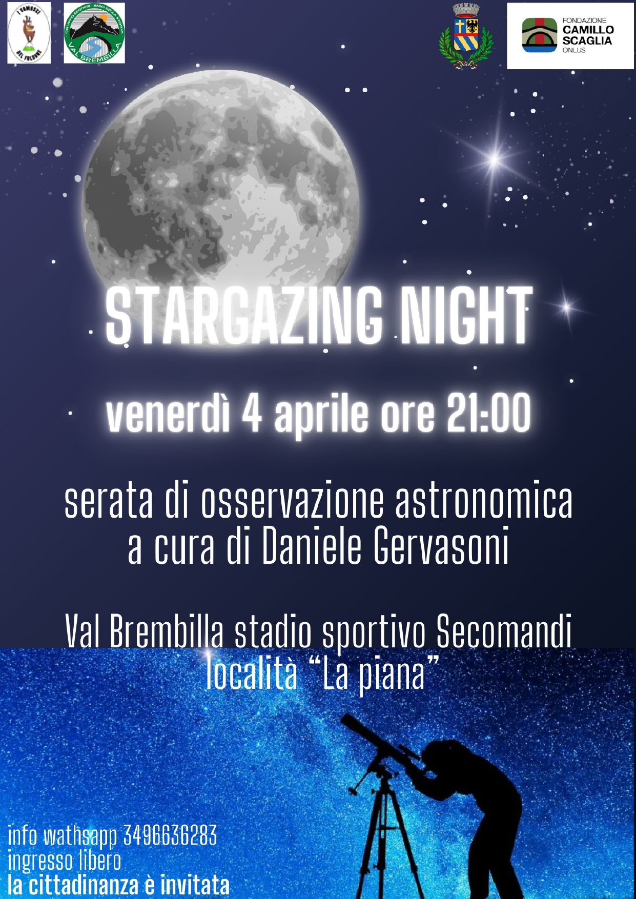 Conferenza: stargazing night – serata di osservazione astronomica