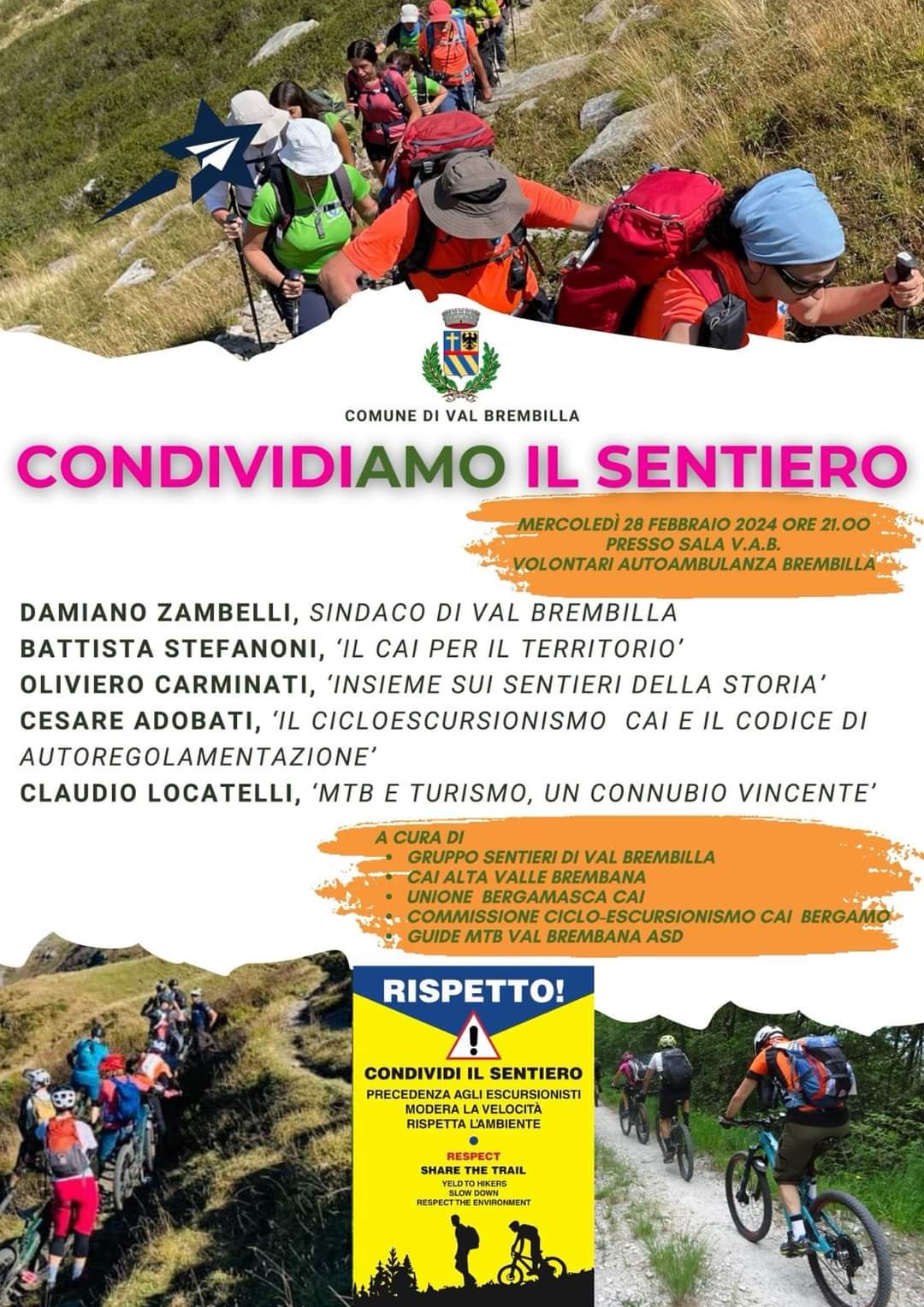 Escursionisti a piedi e in mountain bike: 