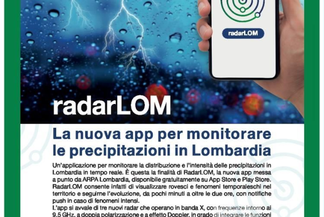 Nuova app regionale gratuita RadarLOM